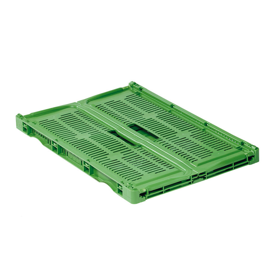 Qqbine Caja plegable apilable de plástico de 34 L, 4 paquetes