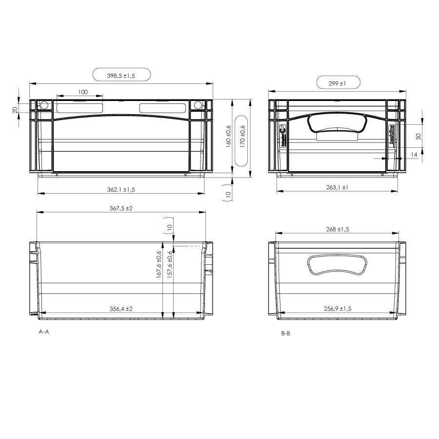 Caja plástica plegable para fruta y verdura BCFF-45455